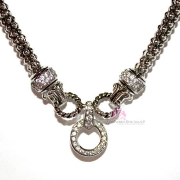 Multi Faceted Throne Room Emerald Green Checker Cushion Cut Two Tone CZ Pendant - Picture 7 of 16